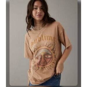 American Eagle Women’s Oversized Sublime Graphic Tee Color Brown Size Xs/S
